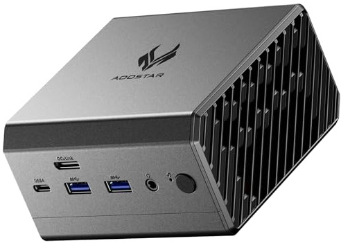 AOOSTAR GT68 Mini PC Ryzen 7 PRO 6850H (jusqu'à 4,7 GHz), mini PC de jeu 16 Go LPDDR5 6400 MHz RAM 1 To M.2 SSD (3 emplacements), mini ordinateur de bureau 4 K triple écran/USB4 + OCULINK/WiFi6/2 x