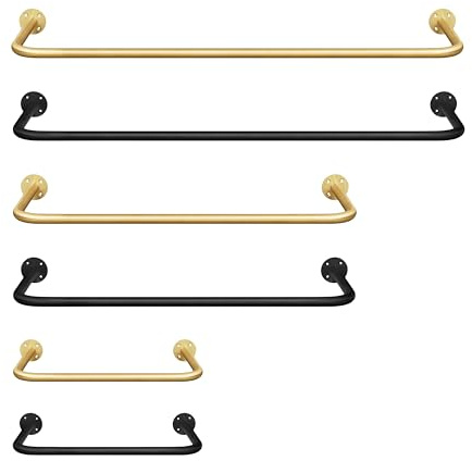 Natural Goods Berlin 1x Kleiderstange RUND - Kleiderstange Wand Schwarz - Wandkleiderstange 110x30cm - Garderobenstange Metall Breit - Wandgarderobe Stahl - Wandmontage Kleider Stange, Wandbefestigung