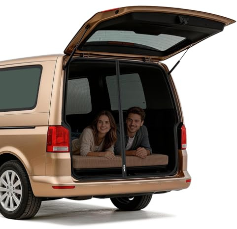Moskitonetz Auto Hintertür Kompatibel für VW T5 T6,Auto-Fliegengitter mit Insektenschutz und Sonnenschutz, Auto Insektennetz Kofferraum Schattennetz Camping Belüftung Moskitonetze Reise (Rear)