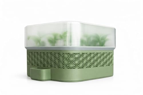 Alupedia Selbstbewässerndes Anzuchtset – 6 Pflanztöpfe mit Wasserspeicher & Feuchtigkeitskuppel – Modernes Kräuter- & Gemüse-Keimset für Fensterbank & Balkon (Grun, 6-Topf)