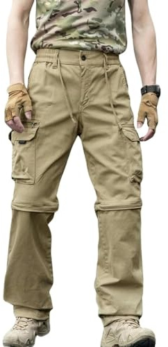 fovdtaa Herren Outdoor Wanderhose Arbeitshosen Abnehmbar-Trekkinghose, Atmungsaktiv Outdoorhose Arbeit Hosen Schnell Trockend Sommer Funktionshose