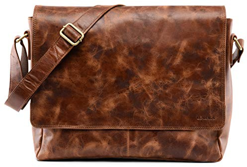 LEABAGS Oxford Laptoptasche Leder 15 Zoll Herren Damen Echtleder