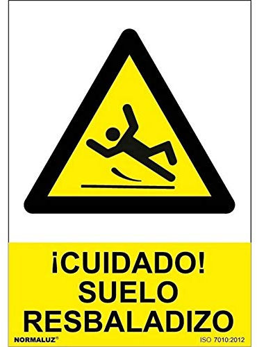 Normaluz RD30050 - Señal Cuidado Suelo Resbaladizo PVC Glasspack 0,7 mm 21x30 cm