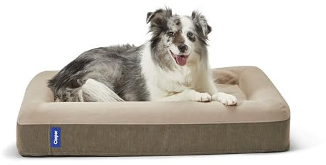 Casper Hundebett aus Plüsch-Memory-Schaum, Größe M, Sand