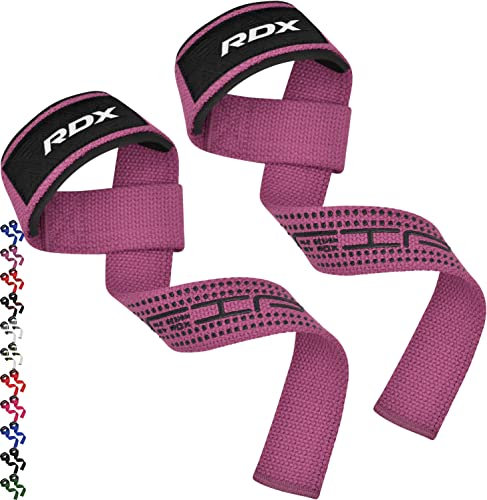 RDX Straps Palestra, Cinghie Sollevamento Pesi Fascette per Stacchi, 5MM Neoprene Imbottita Supporto Polsa, Gym Fitness Lifting Bodybuilding Powerlifting Allenamento Accessori Fasce Polsi, Uomo Donna