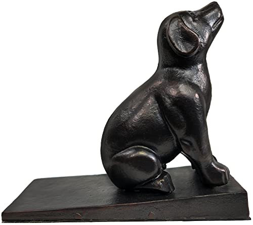 Lulu Decor, Cast Iron Dog Door Stopper, Doorstops Weight 5 Lbs (Black)