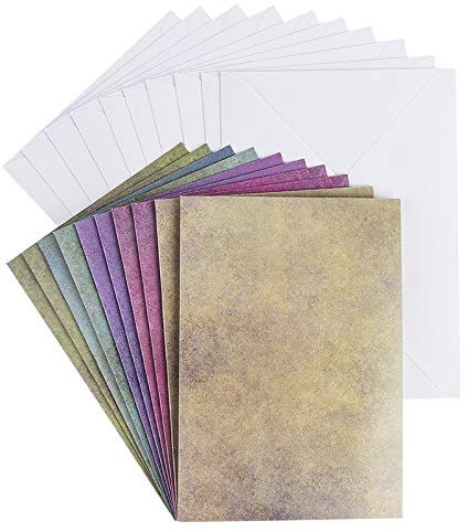 Ideen mit Herz Grußkarten-Set mit Umschlägen | 10 Motiv-Karten | blanko | bunt | neutral | ideal für Glückwünsche zum Geburtstag, Hochzeit,uvm. | Din B6 (Steinoptik)