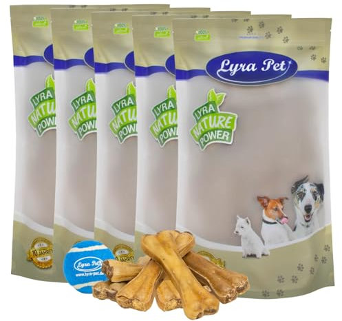 Lyra Pet® 50 Kauknochen gefüllt mit Rinderpansen ca. 15 cm Kausnack + Tennis Ball