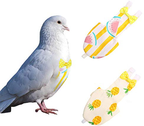 KAMA BRIDAL Waschbare Windeln für Vögel, Papageien, Sittiche, Nymphensittiche, Aras, Wellensittiche, Kanarienvögel, Fluganzug, 2 Stück