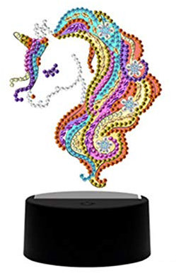 5d Diamond Painting Nachtlicht, Einhorn Diamant malerei LED Licht Nachtlichter Dekoratives für kinderzimmer (Einhorn1)