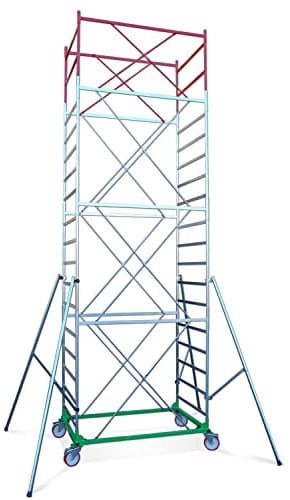 Trabattello Professionale Altezza di Lavoro 12.80 metri con piano di lavoro completo di botola | Modello Metal 5