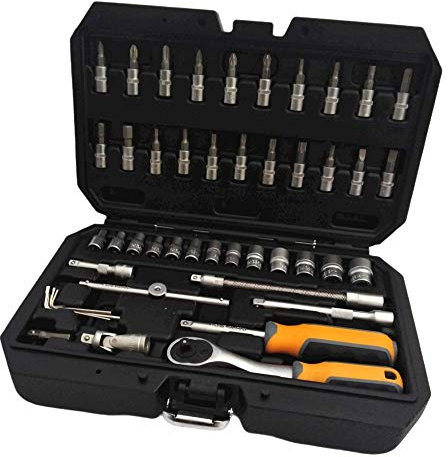 FAST WORLD SHOPPING ® Stecknuss-Set 46 Stück 1/4 Zoll Umschaltknarre Torx Sechskant Stern