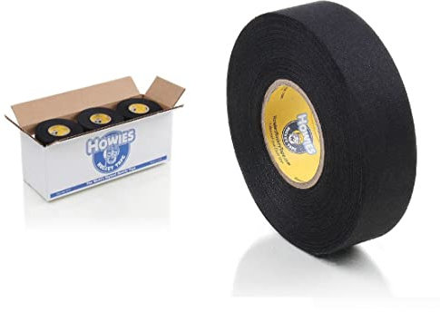 12x Schlägertape Profi Cloth Hockey Tape Team 25mm f. Eishockey, je 22 m (schwarz)