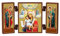 NKlaus - Gottesmutter Würdig Ist - christliche Ikone Triptychon - Dostojno Est Bogorodicy - reise Altar Holz 36163