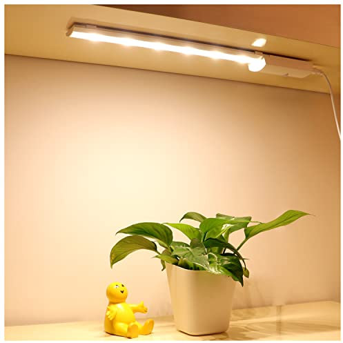 da LIGHT Led Unterbauleuchte mit Schalter 230V Küchenlampe Unterbau 7,5W 500lm 3000k Warmweiß Schrankbeleuchtung 6 LEDs Schranklicht 44cm Weiß für Schrank Vitrinen Küche Schlafzimmer