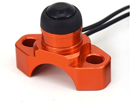CNC Motorcycle Universal Stop Start Kill Switch Button With Rotating Bar Clamp For K.T.M HO.NDA YAMAHA YZF WRF CRF EXC XCF 125 250 DaJiKan (Color : Orange)