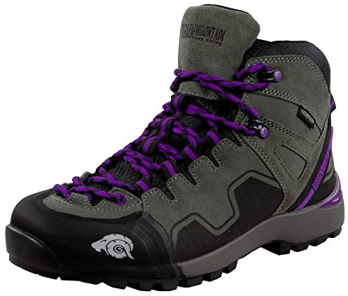 GUGGEN Mountain PM021 Damen Trekking-& Wanderstiefel Wanderschuhe Trekkingschuhe Outdoorschuhe wasserdicht mit Membran und Wildleder Farbe Grau EU 36