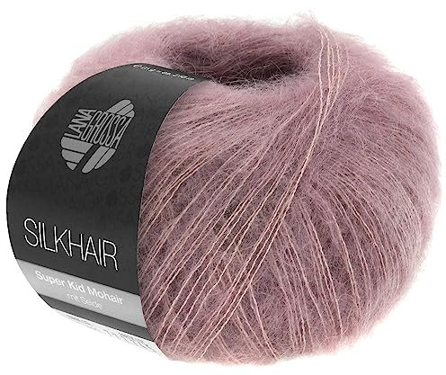 LANA GROSSA Silkhair | Feines Lace-Garn aus Superkid Mohair mit Seide | Handstrickgarn aus 70% Mohair (Superkid) & 30% Seide | 25g Wolle zum Stricken & Häkeln | 210m Garn FB 174