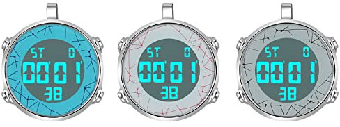 JewelryWe 3pcs Taschenuhr Herren Damen Digital Quarz Uhr 30m Wasserdicht Datum Woche Kalender Alarm Sportuhr mit Leder Halskette Kette Kettenuhr Geschenk