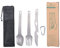 Boundless Voyage Cutlery Set Spoon Fork Knife Set Titanium Flatware in Case Camping Utensils and Carabiner Clip for Home Use Travel Ti1078T
