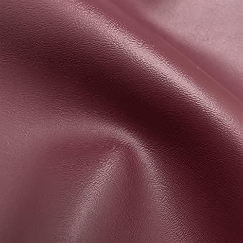 Fire Retardant Faux Leather Thick Leatherette Vehicle Restoration Sofa Upholstery Fabric - Suitable for Domestic and Commercial use - Burgundy Red - 5 Metres