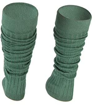 Ateena Jambières en Coton à la Mode pour les Dames, Douces le Guêtres Femme pour Danse, Gardez le mollet au chaud et confortable, Cadeau Sportif, Vert