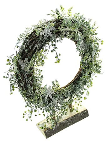 FRANK FLECHTWAREN Kranz Winter-Green, Birkenreisig, Kunststoff, Maße: Ring Ø 29 cm, GH 39 cm