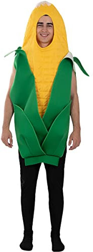 Funidelia | Disfraz de mazorca de maíz para hombre y mujer Comida, Bebida - Disfraz para adultos y divertidos accesorios para Fiestas, Carnaval y Halloween - Talla única - Amarillo