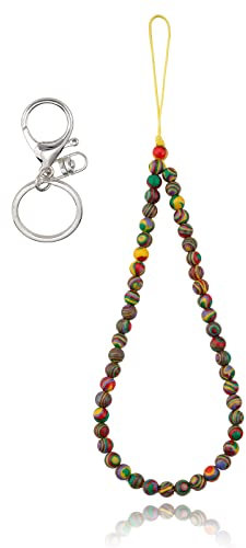 BEEFLYING Correas de muñeca con cordón de teléfono de Piedra de malaquita sintética Colgantes de teléfono de Piedras Preciosas Cuerda de cordón antipérdida para Accesorios para Colgar teléfonos