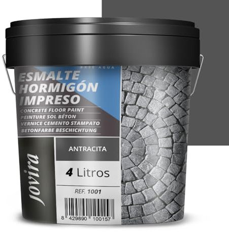 JOVIRA PINTURAS Pflaster Frisch, Bodenfarbe. Renovierharz für Betonböden (4 Liter, Anthrazit)