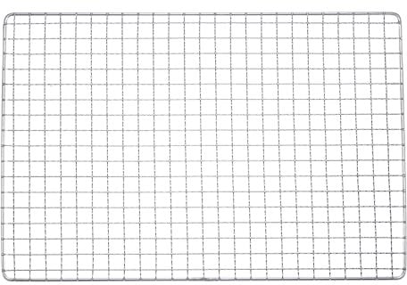 sourcing map Square BBQ Grill Net 13.8x9.4 Stainless Steel Cross Wire Barbecue Mesh Mat for Baking Smoking Charcoal Grilling Roasting