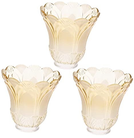 KVSERT 3X Ceiling Fan Chandelier Frosted and Clear Glass Light Lamp Shade Replacement