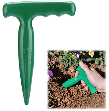 Dispensador de Semillas de Siembra,Perforadora de Jardín,Plástico Herramienta,Bonsái Plantación de Flores Deshierbe Plántula Perforadora de Agujeros de Plástico Verde