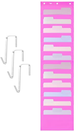 Mr. Pen - Hängender Wandordner, 12 Taschen, Rosa, 3 Türaufhänger im Lieferumfang enthalten, Aktenordner, Hängemappen-Organizer, Hängeregistratur-Organizer für Wandordner