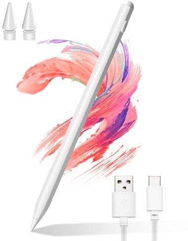 Penna per iPad (2018-2023), Athoasis Penna Touch con Sensibile all'inclinazione, Rigetto del palmo, Magnetica Stylus Pen Compatibile iPad 6/7/8/9/10, iPad Pro 11/12.9, iPad Air 3/4/5, Mini 5/6