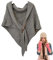 Samuliy Gestrickter Dreieck-Schal | Winterschal für Frauen | Herbst Winter Häkeln Stricken Dicker Damen Lose Dreieck Schal mit Kunstlederschnalle, grau, 1