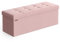 SONGMICS MAZIE Collection - Storage Ottoman Bench, 110 cm Folding Foot Rest Stool, End of Bed Bench, Easy Assembly, for Living Room, Bedroom, Entryway, Jelly Pink LSF077R51