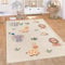 Paco Home Teppich Kinderzimmer Baby Krabbeldecke Krabbelmatte Spielmatte Waschbar rutschfest Regenbogen Planet Sonne Tiere Weich, Grösse:80x150 cm, Farbe:Beige