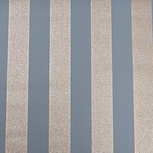 SOPHIE LAURENCE Grey Gold Stripe Wallpaper Glitter Shimmer Paste The Wall Thick Heavy Duty Vinyl Designer Wallpaper for Feature Wall