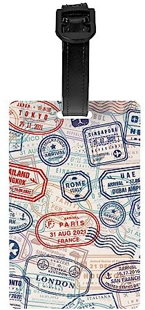 Cilieia Coole Reisepass-Stempel, Gepäckanhänger für Koffer mit Gurt, Reisetaschenanhänger für Gepäck, niedliches Namensschild, Gepäckkennzeichnungsetiketten für Gepäcktasche