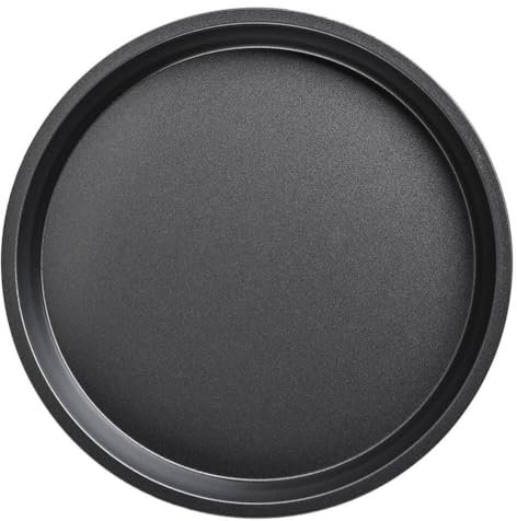 Luxshiny Teglia Rotonda in Acciaio al Carbonio Spesso Antiaderente per Pizza e Torta Design Antiscivolo sui Bordi per Cottura al Forno e Arrosto Facile da Pulire