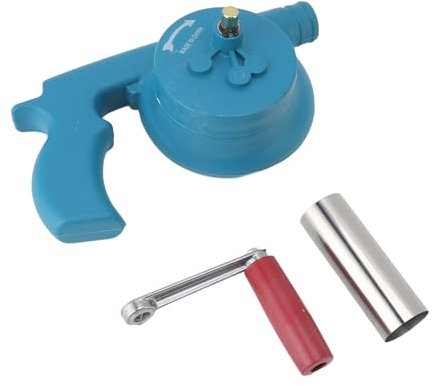CHEOTIME Outdoor Cooking BBQ Fan Air Blower, Hand Crank BBQ Fan Increase Firepower Portable Barbecue Air Blower for Outdoor Camping Barbecuing(Blue)
