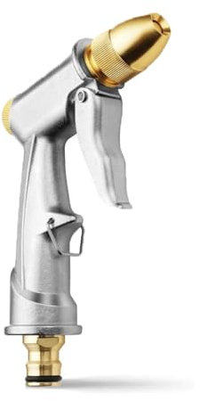 NIYATA Pistola de Agua de Alta Presión Pistola de Riego de Metal con Boquilla Giratoria Ajustable de Latón Utilizada para Lavado de Coches Riego de Jardín