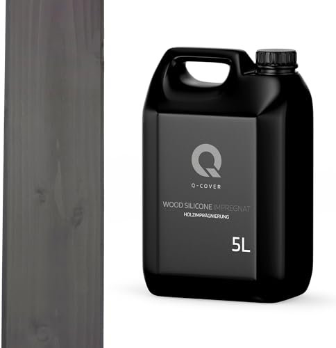 Q-COVER holzimprägnierung Anthrazit 5 L 2 in 1 holzschutz farbimprägnierung imprägniermittel holzschutzmittel imprägnierung abperleffekt alle holzarten holzgrundierung