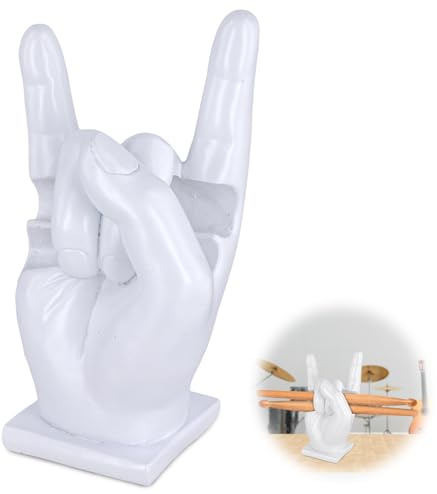 Espositore Bacchette, Espositore Bacchette Forma Gesto Divertente Custodia Bacchette Resina Bianca Contenitore Bacchette Accessori Bacchette Decorazione per Visualizzazione Batterista