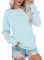 PLOKNRD Damen Sweatshirt Basic Langarmshirt Rundhals Vielseitige Pulli Herbst Winter mit Taschen(Minzblau,M)