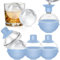 BOCHION Eiswürfelform Silikon Kugel 4er Set, Eiskugelform Groß Rund, Eiswürfel Form mit Trichterdeckel, BPA Frei, Wiederverwendbare Eiswürfelformen für Whiskey, Cocktails, Wein, Bier und Getränke,Blau