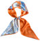 GIMIRO Satin Seidenschal 148 x 13,5 cm Krawatte Double Layer Bund für Blazer, Mantel, Kleid (94# Orange - Palace - Horse)