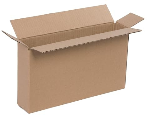 WePack 50 Stück Faltkarton 500x100x400 mm Innenmaß Versandkarton E-commerce Karton 1-Wellig 400G Braun Kartonage Verpackung Postkarton Versandschachtel Paket Päckchen