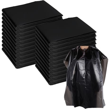 100 capas desechables de peluquería impermeables, capa de corte de pelo, capa de tinte de pelo, capa de corte de pelo negro, bata de peluquería desechable, delantal para colorear, capa de peluquería